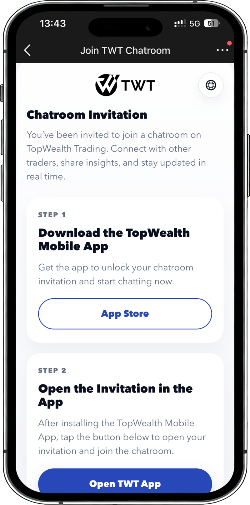 TopWealth Trading App 預覽